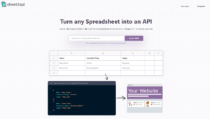 Sheet2api No Code API Builder