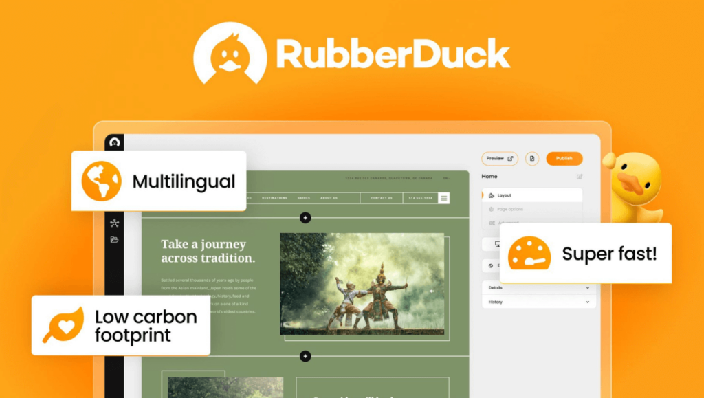RubberDuck no code Website builder